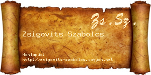 Zsigovits Szabolcs névjegykártya